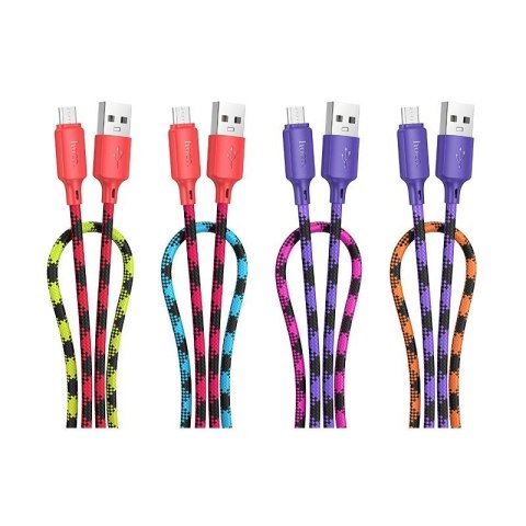 Kabel USB A do Micro USB Hoco 2,4A 1 m X116 gradient fioletowy
