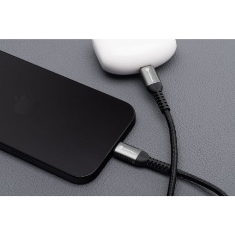 Kabel USB A do USB C Forcell F-Energy QC4.0 3A 66W Cafule 3 m C256 czarny
