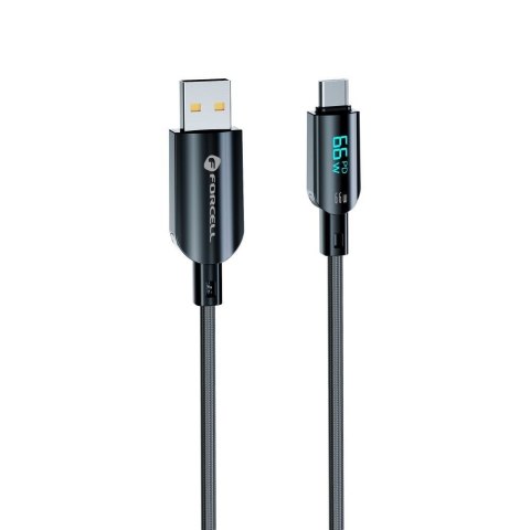 Kabel USB A do USB C Forcell F-Energy QC4.0 PD 3A 66W Digital 1,2 m C272 czarny