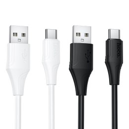Kabel USB A do USB C Hoco 3A silikonowy 1 m X124 biały