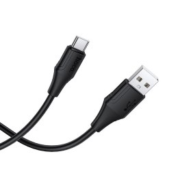 Kabel USB A do USB C Hoco 3A silikonowy 1 m X124 czarny