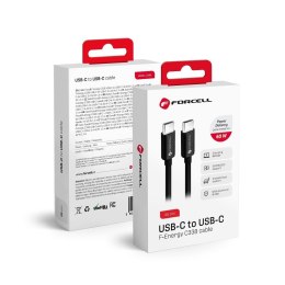 Kabel USB C do USB C Forcell F-Energy QC4.0 PD 3A 60W 0,25 m C338 czarny