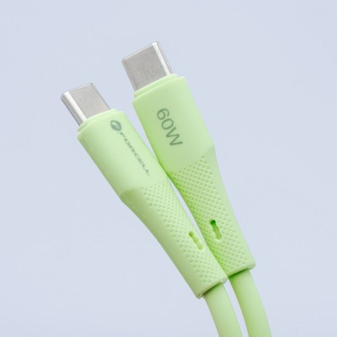 Kabel USB C do USB C Forcell F-Energy QC4.0 PD 3A 60W Silicone 1 m C344 zielony