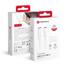 Kabel USB C do USB C Forcell F-Energy QC4.0 PD 5A 100W 2 m C339 biały