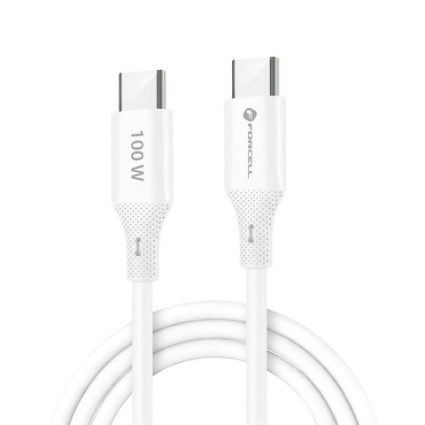 Kabel USB C do USB C Forcell F-Energy QC4.0 PD 5A 100W Silicone 1 m C347 biały