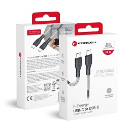 Kabel USB C do USB C Forcell F-Energy QC4.0 PD 5A 66W Carbon 1 m CB-02C czarny