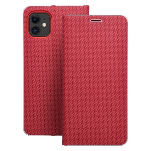Kabura LUNA Book Carbon do IPHONE 16 Pro czerwony