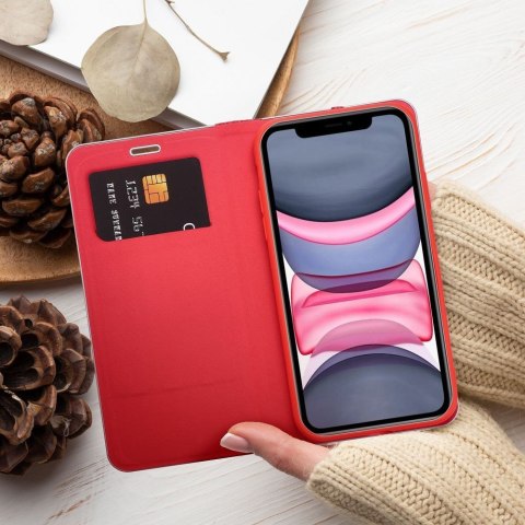 Kabura LUNA Book Carbon do IPHONE 16 Pro czerwony