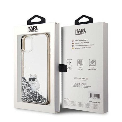 KARL LAGERFELD futerał do IPHONE 11 KLHCN61LKCNSK (Liquid Glitter C) transparentny