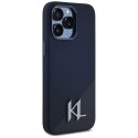 KARL LAGERFELD futerał do IPHONE 15 Pro kompatybilny z MagSafe KLHMP15LSCMKMPCK (Silicone Initial Metal Logo) czarny