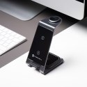 Ładowarka indukcyjna Forcell F-Energy 3w1 Simply Charge aluminiowa kompatybilna z Apple Watch i Samsung Watch szara