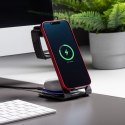 Ładowarka indukcyjna Forcell F-Energy 3w1 Simply Charge aluminiowa kompatybilna z Apple Watch i Samsung Watch szara