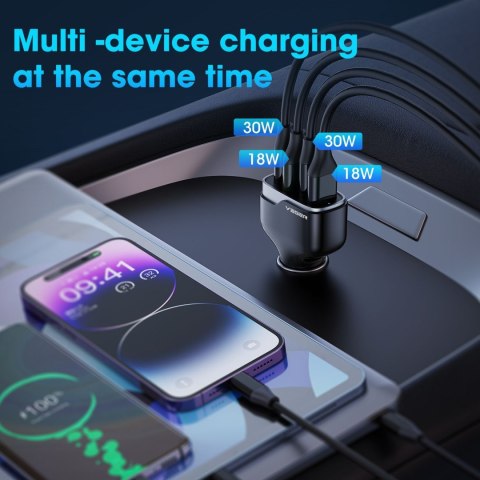 Ładowarka samochodowa VEGER 2 x USB A + 2 x Typ C PD QC 3A 66W CC53-2A2C czarna