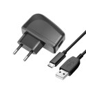 Ładowarka sieciowa do telefonu Blue Star Lite USB A 2A 10W + kabel USB A do USB C TFK-TC-1095B czarna