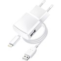 Ładowarka sieciowa do telefonu Blue Star USB A 1A 5W + kabel USB A do Lightning TFK-TC-1100B biała