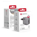 Ładowarka sieciowa do telefonu Forcell F-Energy GaN USB C + zwijany kabel USB C PD QC4.0 3A 45W VT-R5 szara