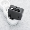 Ładowarka sieciowa do telefonu Forcell F-Energy GaN USB C + zwijany kabel USB C PD QC4.0 3A 45W VT-R5 szara