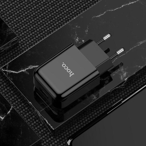 Ładowarka sieciowa do telefonu Hoco USB A 2A 10W + kabel USB A do Lightning N2 czarna
