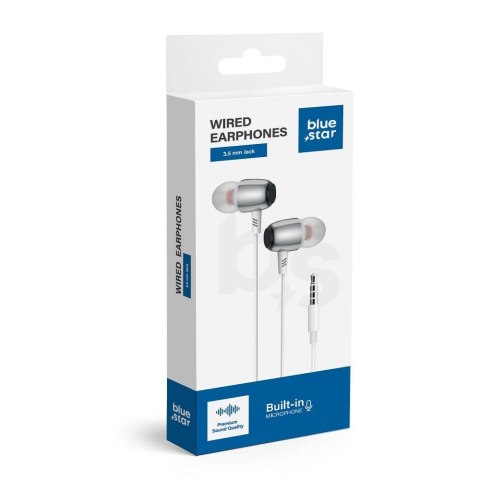 Słuchawki przewodowe douszne Jack 3,5 mm Blue Star M09 1,2 m białe