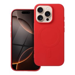 Futerał SILICONE MAG COVER (big hole) kompatybilny z MagSafe do IPHONE 16 Pro czerwony