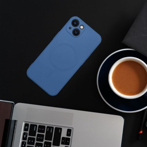 Futerał SILICONE MAG COVER kompatybilny z MagSafe do SAMSUNG A17 niebieski