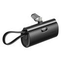 Powerbank Forcell F-Energy Power Plug F5K3 PD 20W 5000 mAh z wbudowanym złączem Lightning czarny