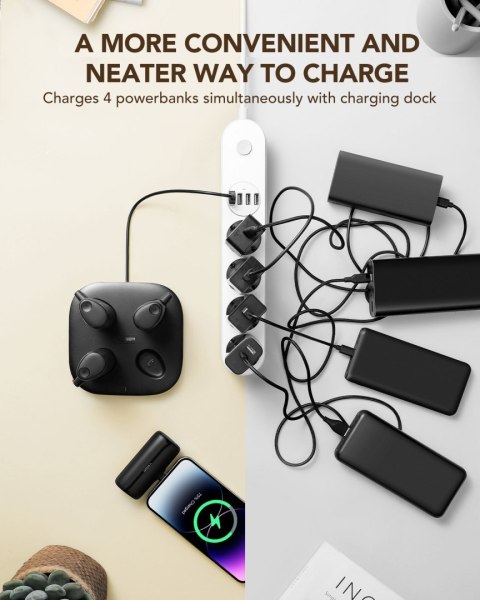 Powerbank Veger Pogo (W007CK) zestaw 4 x 5000 mAh czarny
