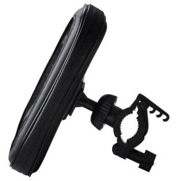 ART uchwyt rowerowy na kierownicę skórzany na telefon / GPS / MP4 AX-16 czarny