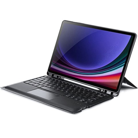DUX DUCIS etui DK składane z podświetlaną klawiaturą bezprzewodową do SAMSUNG Tab S10 Plus/S9 Plus/S9 FE Plus czarne