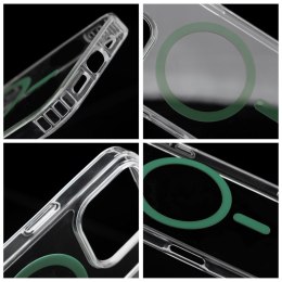 Etui na iPhone 15 Drop Glue Colorful Ring Mag Cover zgodny z MagSafe ciemnozielony