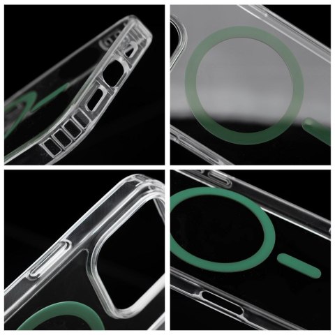 Etui na iPhone 16 Drop Glue Colorful Ring Mag Cover zgodny z MagSafe ciemnozielony