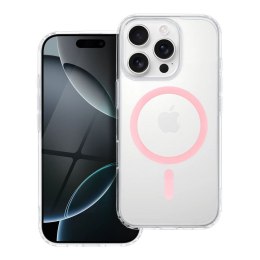 Etui na iPhone 16 PRO MAX Drop Glue Colorful Ring Mag Cover zgodny z MagSafe różowe
