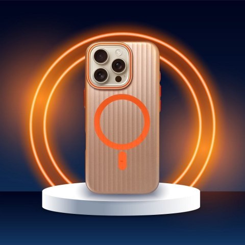 Futerał do iPhone 15 PRO Simply zgodny z MagSafe tytanowy pustynny