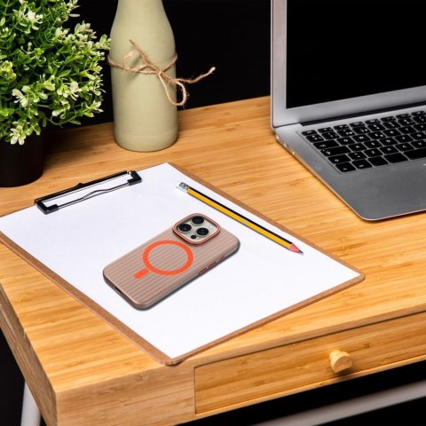 Futerał do iPhone 16 PLUS Simply zgodny z MagSafe tytanowy pustynny