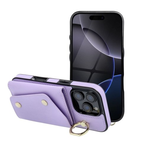 Futerał do iPhone 16e (SE 4 2025) / 17e Wonder z portfelem liliowy
