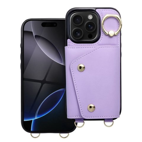 Futerał do iPhone 16e (SE 4 2025) / 17e Wonder z portfelem liliowy