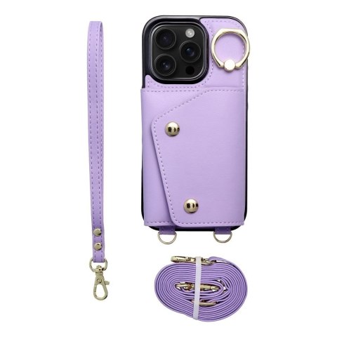 Futerał do iPhone 16e (SE 4 2025) / 17e Wonder z portfelem liliowy