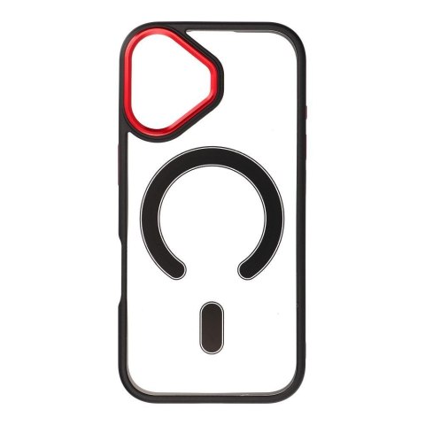 Futerał do iPhone 17 Color Edge Mag Cover zgodny z MagSafe czarno czerwony