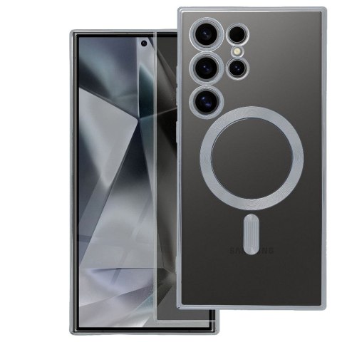Futerał do Samsung A37 Electro Mag Cover zgodny z MagSafe srebrny