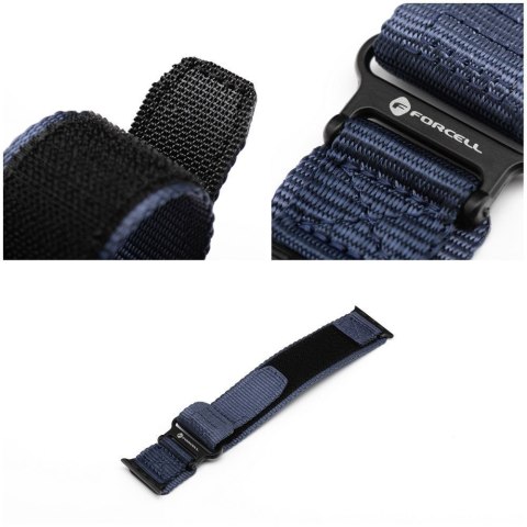 Pasek do Apple Watch Forcell F-Design FA05 rzep nylon 38 / 40 / 41 mm niebieski
