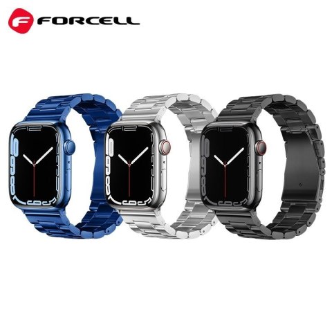 Pasek do Apple Watch Forcell F-Design FA10 zatrzask stal 42 / 44 / 45 / 49 mm czarny