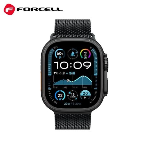 Pasek do Apple Watch Forcell F-Design FA11 zatrzask stal 38 / 40 / 41 mm czarny