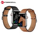 Pasek do Apple Watch Forcell F-Design FA20 dziurki skóra ekologiczna 38 / 40 / 41 mm czarny