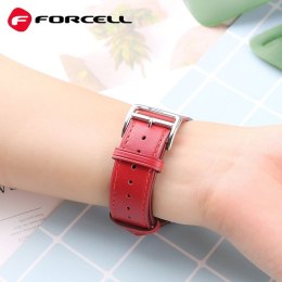 Pasek do Apple Watch Forcell F-Design FA20 dziurki skóra ekologiczna 38 / 40 / 41 mm czerwony
