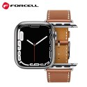 Pasek do Apple Watch Forcell F-Design FA20 dziurki skóra ekologiczna 42 / 44 / 45 / 49 mm brązowy