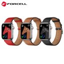 Pasek do Apple Watch Forcell F-Design FA20 dziurki skóra ekologiczna 42 / 44 / 45 / 49 mm brązowy