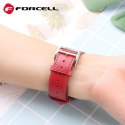 Pasek do Apple Watch Forcell F-Design FA20 dziurki skóra ekologiczna 42 / 44 / 45 / 49 mm czerwony