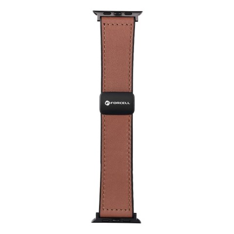 Pasek do Apple Watch Forcell F-Design FA21 magnetyczny skóra ekologiczna 38 / 40 / 41 mm brązowy