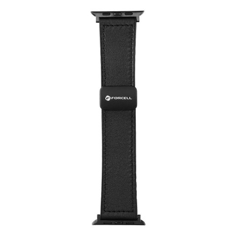 Pasek do Apple Watch Forcell F-Design FA21 magnetyczny skóra ekologiczna 38 / 40 / 41 mm czarny