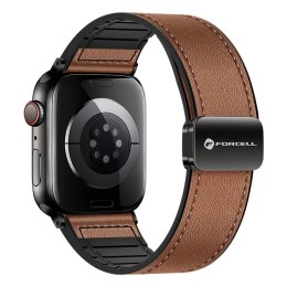 Pasek do Apple Watch Forcell F-Design FA21 magnetyczny skóra ekologiczna 42 / 44 / 45 / 49 mm brązowy